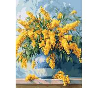 Mesribandy Broderie Cross stitch kit 11CT Toile pré-imprimée Fleurs à planter DIY art kit de point de croix broderie adulte Décoration d'intérieur 50x70 cm