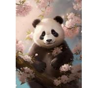 Mesribandy Kit de Peinture Diamant 5D Strass Cristal Panda DIY Numéros Diamant Art Canevas Perles a Coller Décoration Murale 50x70 cm