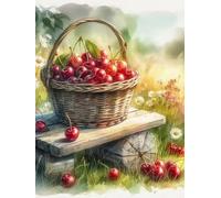 Mesribandy Kit de Peinture Diamant 5D Strass Cristal Un panier de fruits DIY Numéros Diamant Art Canevas Perles a Coller Décoration Murale 40x50 cm