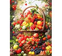 Mesribandy Kits De Peinture Au Diamant Pour Adultes Kits D'Art perles 5D Pour Débutants corbeille de fruits DIY Mosaïque Diamond-Painting Images Décor 40x50 cm