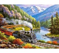 Mesribandy Kits De Peinture Au Diamant Pour Adultes Kits D'Art perles 5D Pour Débutants train de montagne DIY Mosaïque Diamond-Painting Images Décor 50x70 cm