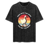 Mess with The Honk You Get The Bonk Goose Meme Duck T-Shirt Unisex Black Tee XXL