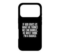 Message Amusant « Get Well Soon » « God Thinks I'm a Badass » Coque pour iPhone 17 Pro