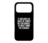Message Amusant « Get Well Soon » « God Thinks I'm a Badass » Coque pour iPhone 17 Pro Max