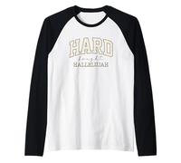 Message Audacieux et inspirant pour Hallelujah Manche Raglan