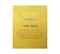 Message Card Silver Arrow Pendant Necklace Friendship Sun Good Luck Elephant Pendant Chain Necklace for Women Girl Gift
