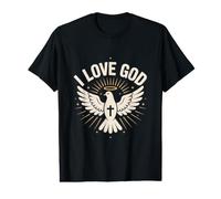 Message chrétien I Love God Dove Cross T-Shirt Graphique avec Valeur