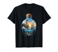 Message dans Une Bouteille Phare naviguant sur l'océan T-Shirt