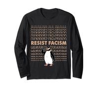 Message d'autonomisation des pingouins contre le racisme Manche Longue