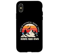 Message de Foi « God is Faithful More Highs and Lows Mountain » Coque pour iPhone X/XS