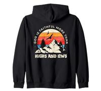 Message de Foi « God is Faithful More Highs and Lows Mountain » Sweat à Capuche