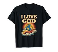 Message de Foi inspirant « I Love God » T-Shirt Graphique avec Valeur