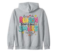 Message de gentillesse Positive Be The Reason Someone Smiles Today Sweat à Capuche