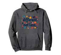 Message différent Not Less Special Education Inclusion Sweat à Capuche, Unisexe pour Adultes, Chiné Foncé, M