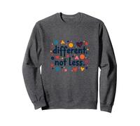 Message différent Not Less Special Education Inclusion Sweatshirt, Unisexe pour Adultes, Chiné Foncé, M
