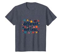 Message différent Not Less Special Education Inclusion T-Shirt, Enfant, Bleu Chiné, 10 Ans