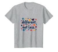 Message différent Not Less Special Education Inclusion T-Shirt, Enfant, Gris Chiné, 12 Ans