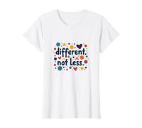 Message différent Not Less Special Education Inclusion T-Shirt, Femme, Blanc, XL