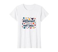 Message différent Not Less Special Education Inclusion T-Shirt, Femme, Blanc, XXL