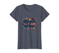 Message différent Not Less Special Education Inclusion T-Shirt, Femme, Bleu Chiné, L