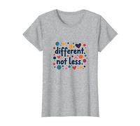 Message différent Not Less Special Education Inclusion T-Shirt, Femme, Gris Chiné, S