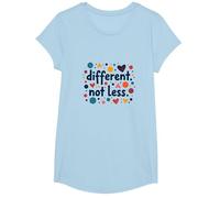 Message différent Not Less Special Education Inclusion T-Shirt, Fille, Bleu Céleste, L