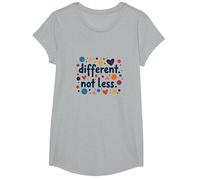 Message différent Not Less Special Education Inclusion T-Shirt, Fille, Gris Chiné, L