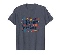 Message différent Not Less Special Education Inclusion T-Shirt, Homme, Bleu Chiné, XXL