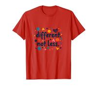 Message différent Not Less Special Education Inclusion T-Shirt, Homme, Rouge, XL