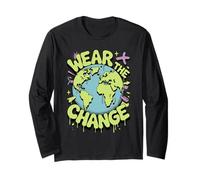 Message du mouvement écologique « Wear the Change World Earth » Manche Longue