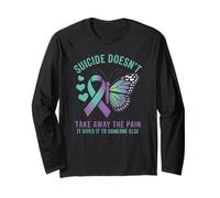 Message émotionnel anti-suicide papillon Manche Longue
