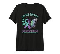 Message émotionnel Anti-Suicide Papillon T-Shirt Haut de Gamme