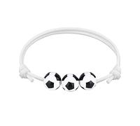Message Empilable Couple Jonc Naturelle Bijoux De Football Bracelets Noir Rouge Blanc Marron Perles De Football Bracelet De Balle Inspirant Réglable Pour Les Maman Bracelet Acier (WH5, One Size)