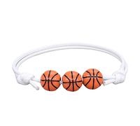 Message Empilable Couple Jonc Naturelle Bijoux De Football Bracelets Noir Rouge Blanc Marron Perles De Football Bracelet De Balle Inspirant Réglable Pour Les Maman Bracelet Acier (WH3, One Size)