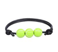 Message Empilable Couple Jonc Naturelle Bijoux De Football Bracelets Noir Rouge Blanc Marron Perles De Football Bracelet De Balle Inspirant Réglable Pour Les Maman Bracelet Acier (BK2, One Size)