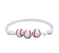 Message Empilable Couple Jonc Naturelle Bijoux De Football Bracelets Noir Rouge Blanc Marron Perles De Football Bracelet De Balle Inspirant Réglable Pour Les Maman Bracelet Acier (WH1, One Size)