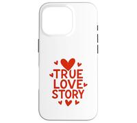 Message en Forme de cœur True Love Story Coque pour iPhone 16 Pro