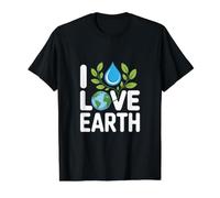Message environnemental I Love Earth T-Shirt Graphique avec Valeur