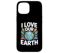 Message environnemental « I Love Our Earth » Coque pour iPhone 15