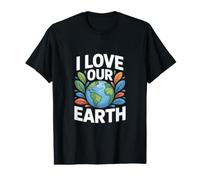 Message environnemental « I Love Our Earth » T-Shirt Graphique avec Valeur
