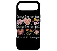Message Floral « Choose Love Over Hate Fear Again » Coque pour iPhone Air