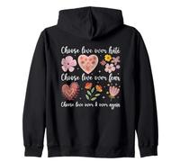 Message floral « Choose Love Over Hate Fear Again » Sweat à Capuche