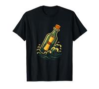 Message in A Bottle Tatouage Rétro Traditionnel Océan Nautique T-Shirt