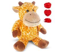 Message in a Cuddle Câlins dans laquelle on Peut Laisser Un Message [Microphone + MP3] | Peluche Girafe 45cm | Enregistreur Vocal Inc. | Votre Propre Voix | Présent: Valentine - Naissance