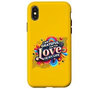 Message inspirant « I Am Grateful for The Love in My Life » Coque pour iPhone X/XS