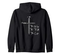 Message inspirant The Way The Truth The Life Sacrifice Sweat à Capuche
