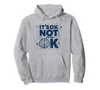 Message « It's OK Not to Be OK Mental Health Men Empowering » Sweat à Capuche, Unisexe pour Adultes, Gris Chiné, L