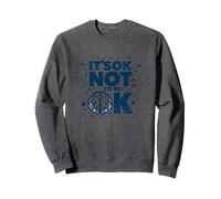 Message « It's OK Not to Be OK Mental Health Men Empowering » Sweatshirt, Unisexe pour Adultes, Chiné Foncé, XL