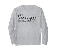 Message Positif en Forme de cœur Moderne Stronger Than The Storm Manche Longue