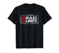 Message positif No Rules No Limits Motivational Gym Fitness T-Shirt